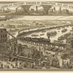 Beyond Gold Rush: Lesser-Known 19th-Century US Economic Booms Industrial revolution scene in 19th-century America with factories and steam power