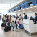 Understanding New Baggage Allowance Policies 2026: U.S. Flights Travelers checking in luggage at an airport in 2026, navigating new baggage policies