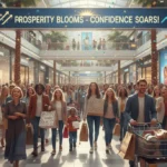 Retail Sales Up 0.7% in April 2026: Economic Impact Explained Shoppers with bags in a busy retail environment, representing strong consumer spending.