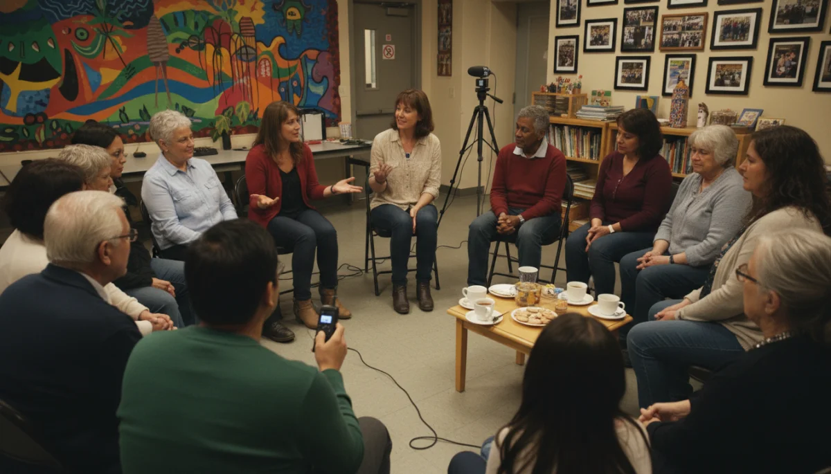 Community engagement in oral history storytelling session