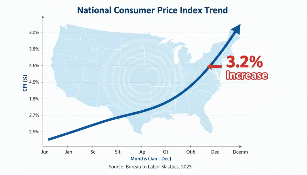 CPI trend graph showing 3.2% increase impacting US economy