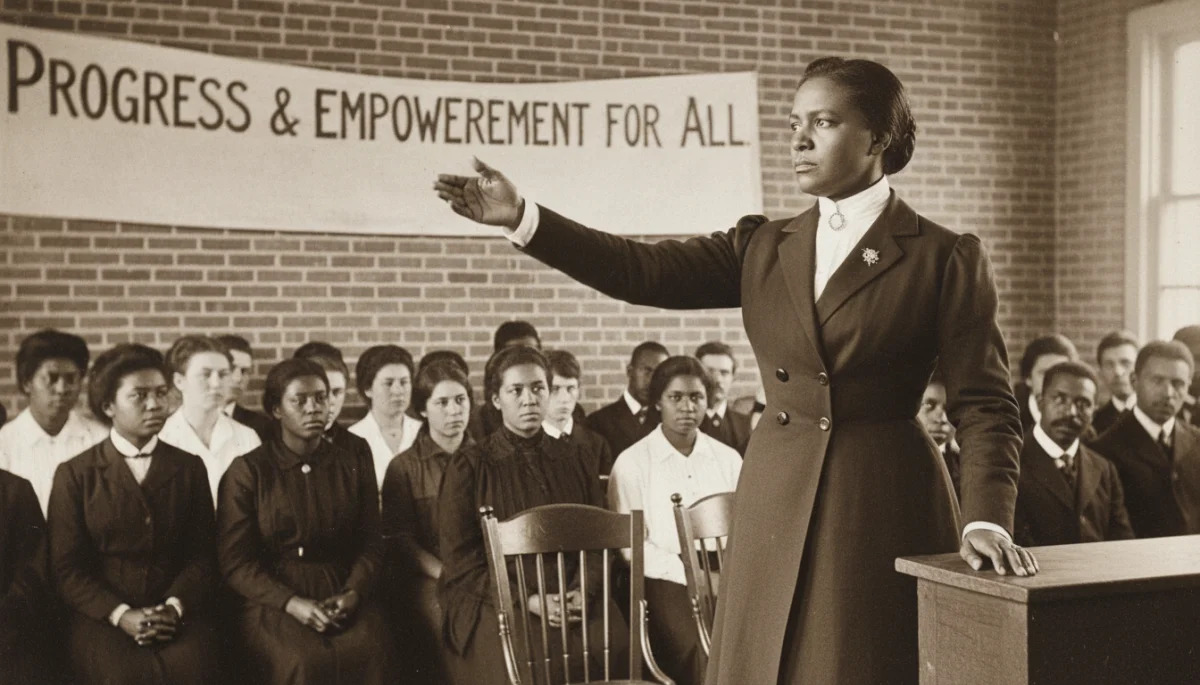 Early 20th century African American woman addressing a crowd