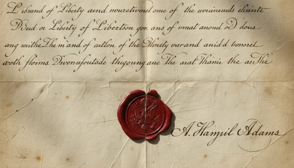 Handwritten letter from early American historical figure with wax seal