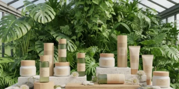 Eco-conscious beauty products with sustainable packaging and natural ingredients.