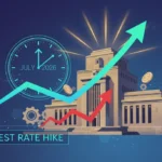 Fed Rate Hike July 2026: Expert Market Analysis Federal Reserve building with upward trending financial graph and calendar date July 2026.