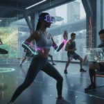 Future of Fitness: Personalized Training Approaches for 2026 Futuristic fitness scene with people engaged in personalized AI, genetic, and holistic training