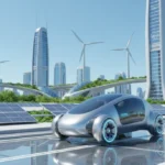 EPA Emission Standards 2027: Impact on Vehicles Futuristic electric vehicle in a clean city