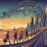 Illustration of the Great Migration's journey and cultural influence