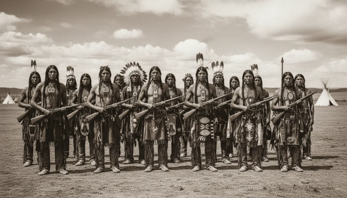 Lakota Sioux warriors resisting American expansion and treaty breaches