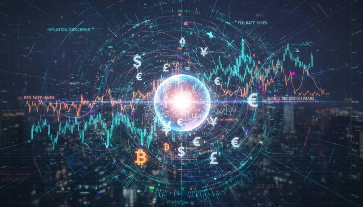Financial market indicators showing interconnectedness and potential volatility.