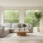 Minimalist Living 2026: Simplify Your US Household Modern minimalist living room with natural light