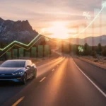 Optimize Road Trip Budget: Save 15% on US Travel 2026 Scenic highway with car, symbolizing optimized road trip budget and savings