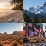 Seasonal U.S. Travel: Best Times for 2026 to Avoid Crowds Diverse U.S. landscapes representing seasonal travel opportunities