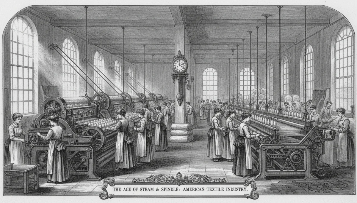 Textile mill operations during the 19th-century cotton boom