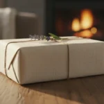 The Art of Gifting in 2026: Thoughtful US Trends Thoughtful gift box with lavender and rustic string on a wooden table, emphasizing personalized gifting