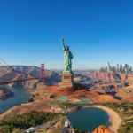 Insider Secrets for U.S. Travel Deals 2026 Panoramic view of iconic U.S. landmarks for 2026 travel planning
