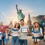 U.S. Travel Insurance Trends 2026: Key Policy Coverage Travelers confidently exploring U.S. landmarks with travel insurance in 2026.