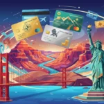 Maximizing Rewards: Top 3 Credit Cards for U.S. Travel in 2026 Iconic U.S. landmarks with credit cards, representing travel rewards