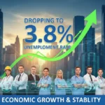 Unemployment Rate Drops to 3.8% in May 2026: Job Market Trends Analysis Graph showing US unemployment rate decline to 3.8% in May 2026, symbolizing economic recovery and job growth.